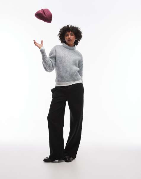 & Other Stories supersoft mohair knitted rib sweater in grey - view 1