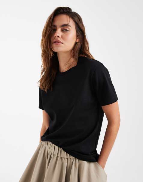 & Other Stories – Svart, avslappnad t-shirt med korta ärmar - view 1