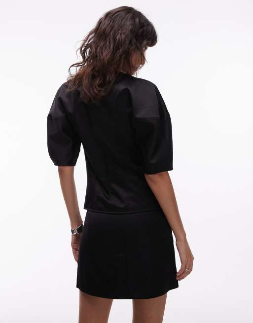 & Other Stories – Svart blus med puffärmar, del av set, 4 av 4
