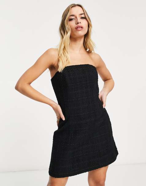 & Other Stories – Svart miniklänning med bustierdesign i tweed - view 1