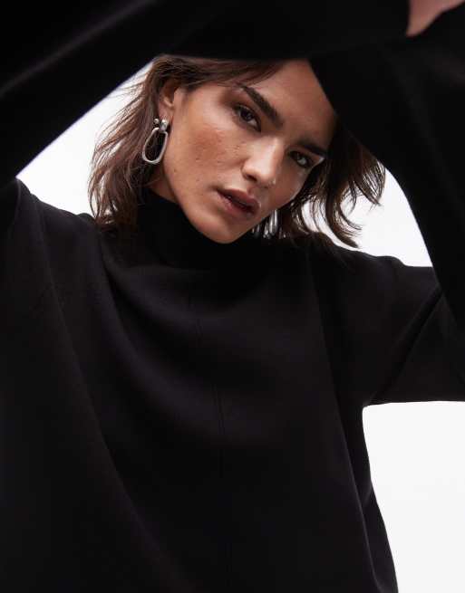 & Other Stories – Svart, tätstickad sweatshirt med hög krage och skulpterade ärmar, 2 av 4