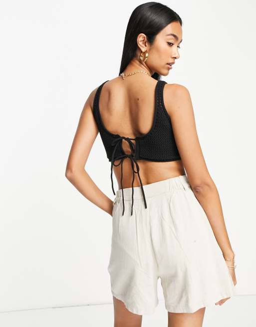 & Other Stories – Svart virkad crop top, 2 av 4