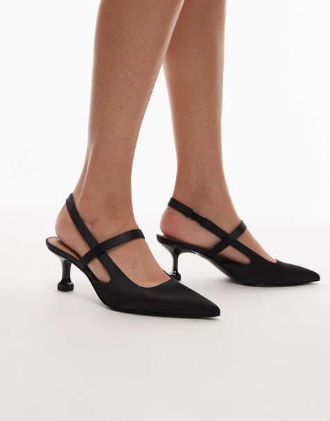 & Other Stories – Svarta pumps i satin med taxklackar - view 1