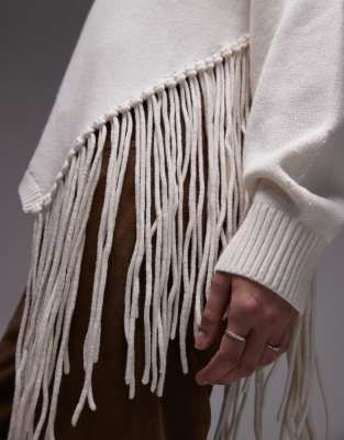 トップス Andequal asymmetry fringe knit Metallic Netting Fringe Asymmetric Top in Silver Gray | LAPOINTE