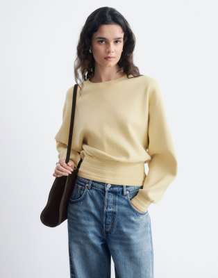 & Other Stories Sweater With Volume Sleeves And Deep Cuffs In Yellow