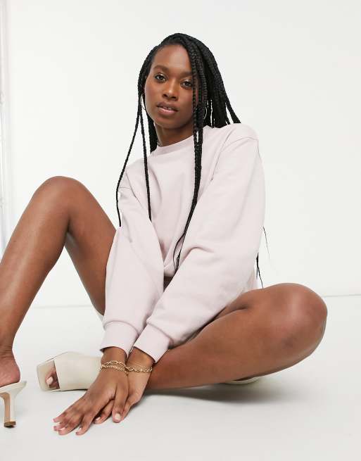 & Other Stories – Sweatshirt aus feiner Baumwolle in Staubrosa - PINK