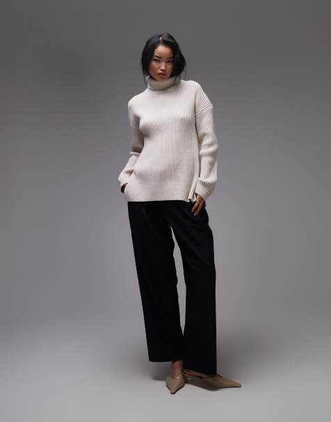 & Other Stories – Sweter oversize w kolorze złamanej bieli z dzianiny z mieszanki wełny i bawełny - view 1