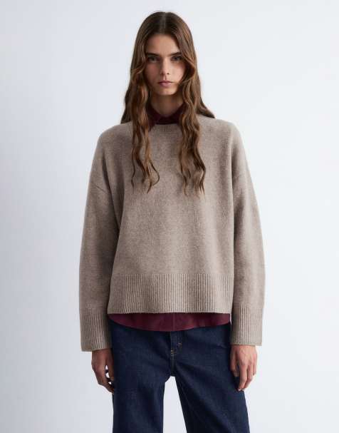 & Other Stories crew neck jumper in mole melange