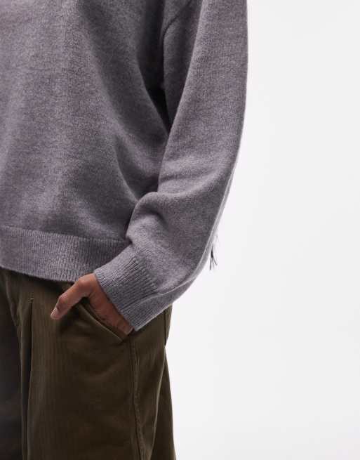 & Other Stories – Szary melanżowy sweter oversize z mieszanki wełny, 4 z 4