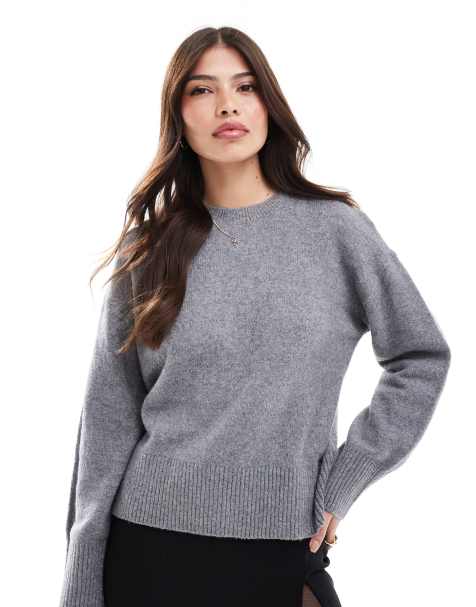& Other Stories crew neck jumper in grey melange