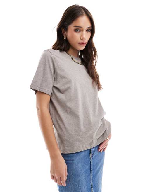 & Other Stories - T-shirt comoda a maniche corte color tortora