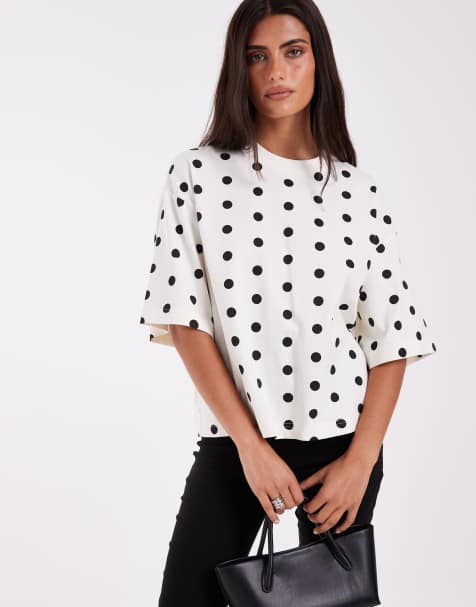 & Other Stories t-shirt coupe carrée à pois blancs - view 1