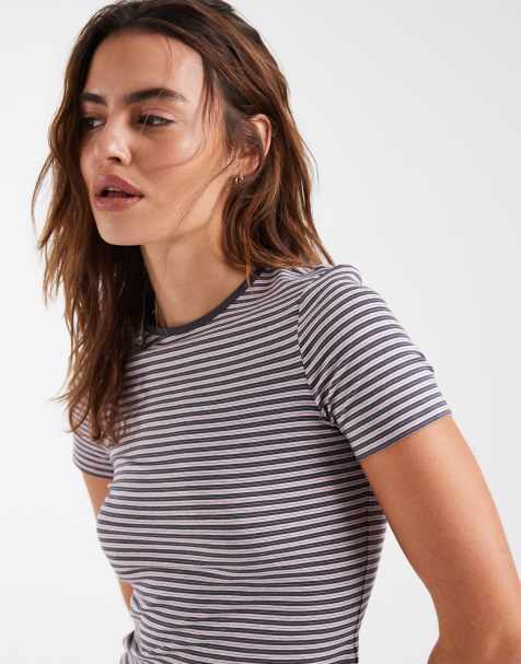 & Other Stories - T-shirt décontracté à mancherons - Rayures roses - view 1