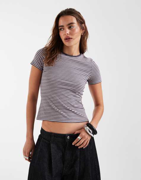 & Other Stories - T-shirt décontracté rayé à mancherons - Rose - view 1