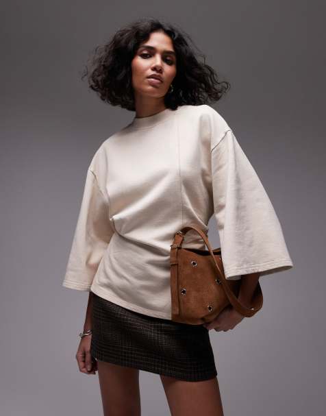 & Other Stories - T-shirt épais à taille corsetée et manches courtes - Beige - view 1