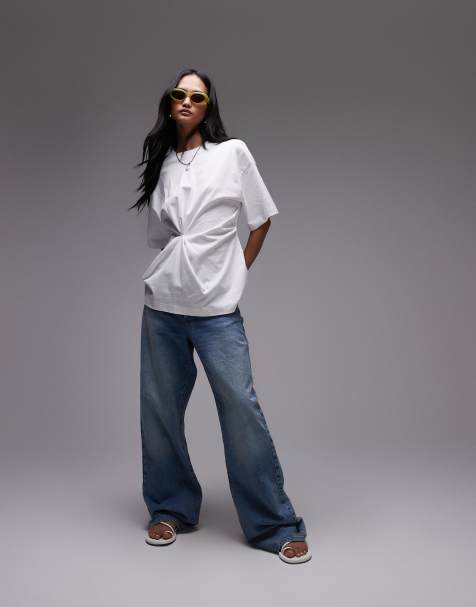 & Other Stories t-shirt with ruched detail in white - view 1