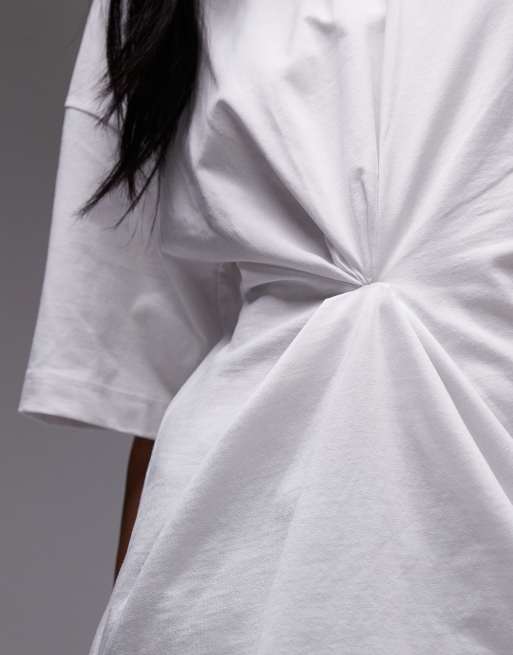 & Other Stories t-shirt with ruched detail in white