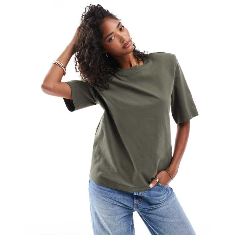 Asos shoulder pad t shirt hotsell