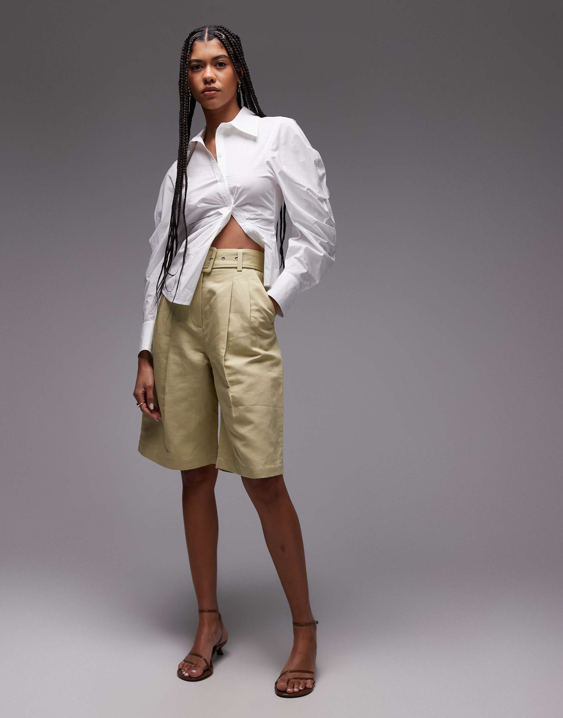 & other stories tailored bermuda shorts in light yellow