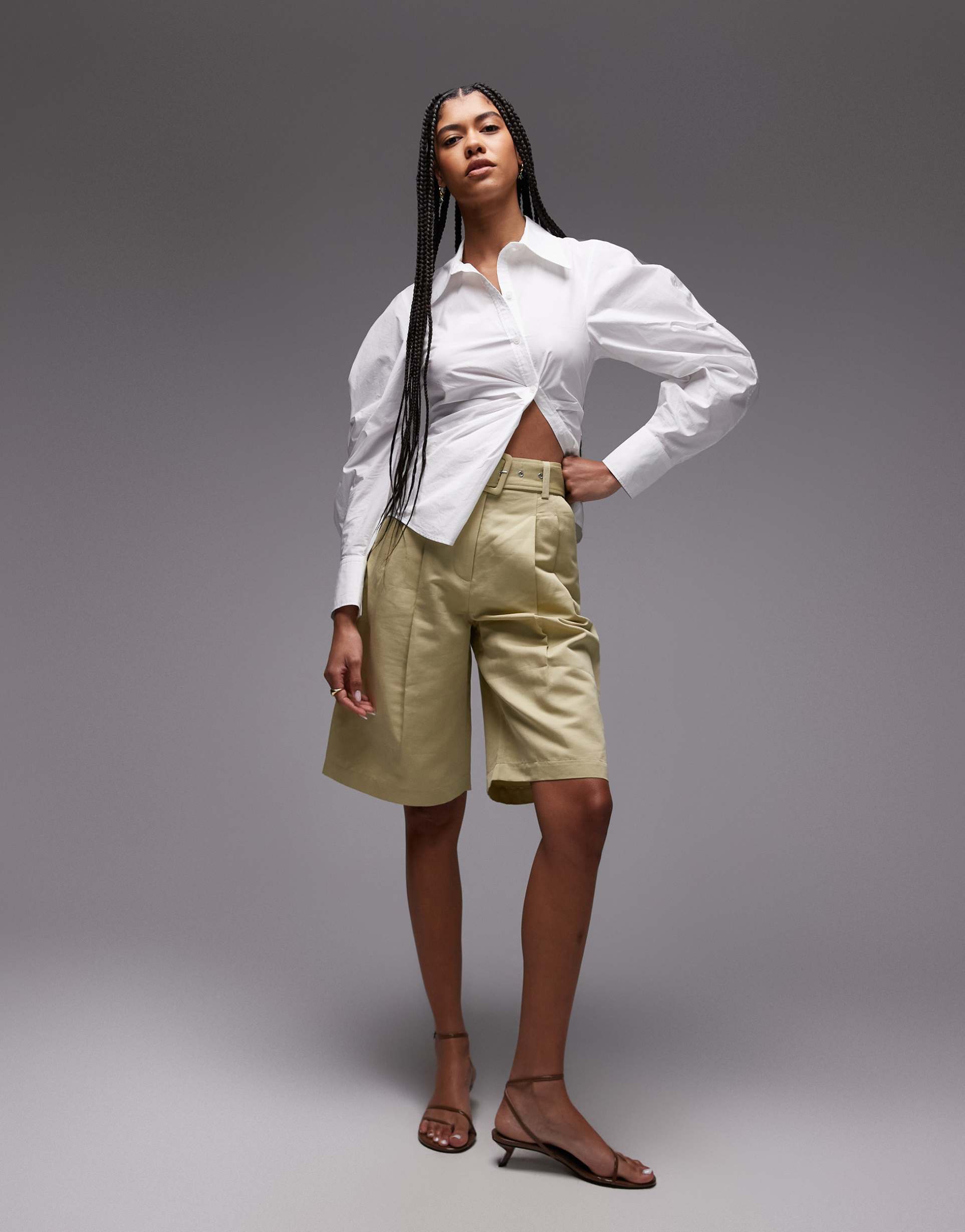 & other stories tailored bermuda shorts in light yellow
