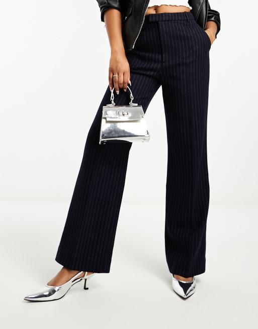 Pinstripe Tailored Flare Pants