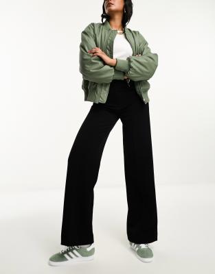 Other Stories &  High Waist Flared Pants With Clean Waistband In Black