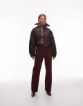 [Other Stories] & Other Stories tailored flared pants in burgundy 34 BURGUNDY