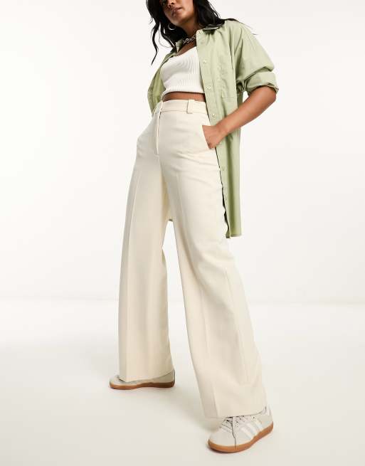 & Other Stories tailored flared trousers in beige