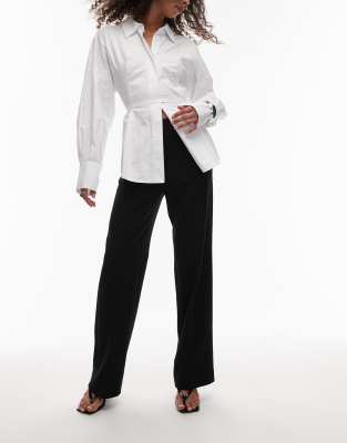 & Other Stories & Other Stories tailored flared trousers in black