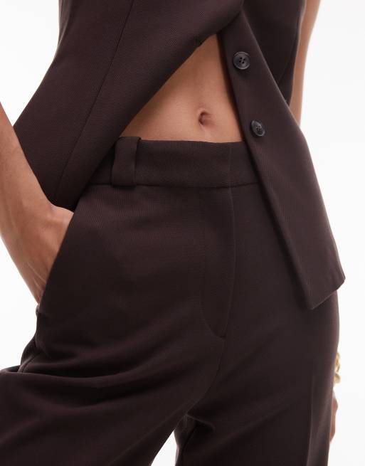 & Other Stories tailored flared trousers in dark brown, 3 of 5