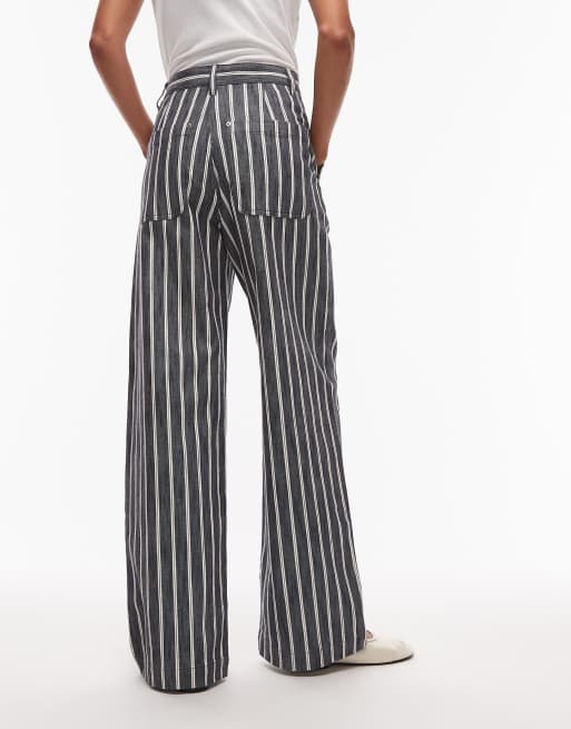 & Other Stories tailored pants in navy and white stripe, 2 of 5