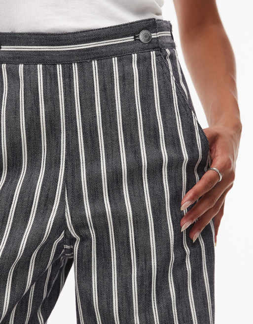& Other Stories tailored pants in navy and white stripes, 4 of 5