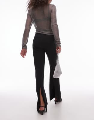 & Other Stories Tailored Slim Flare Pants With Back Leg Zip Detail In Black