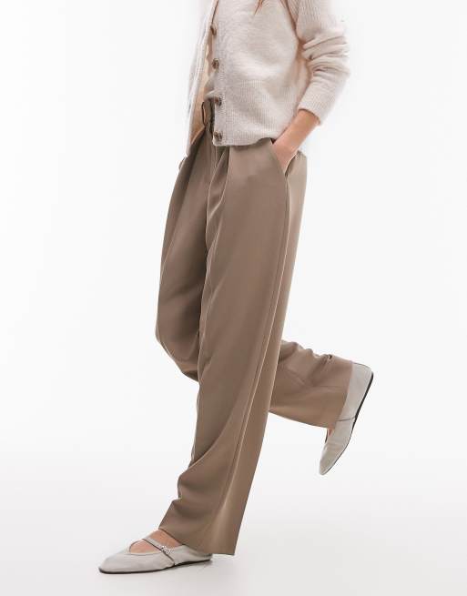 & Other Stories tailored tapered leg pants with front pleat detail in mole, 4 of 5