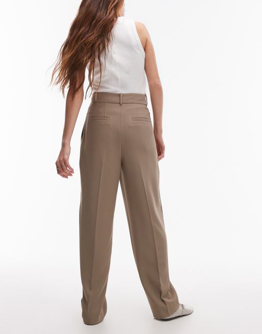 Other Stories tailored tapered leg trousers with front pleat detail in mole