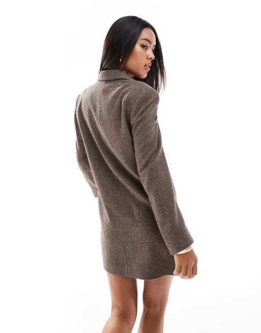 AMERI CHECK JACKET MINI DRESS M ブラウン Ameri（アメリ）の「CHECK JACKET MINI DRESS（テーラード