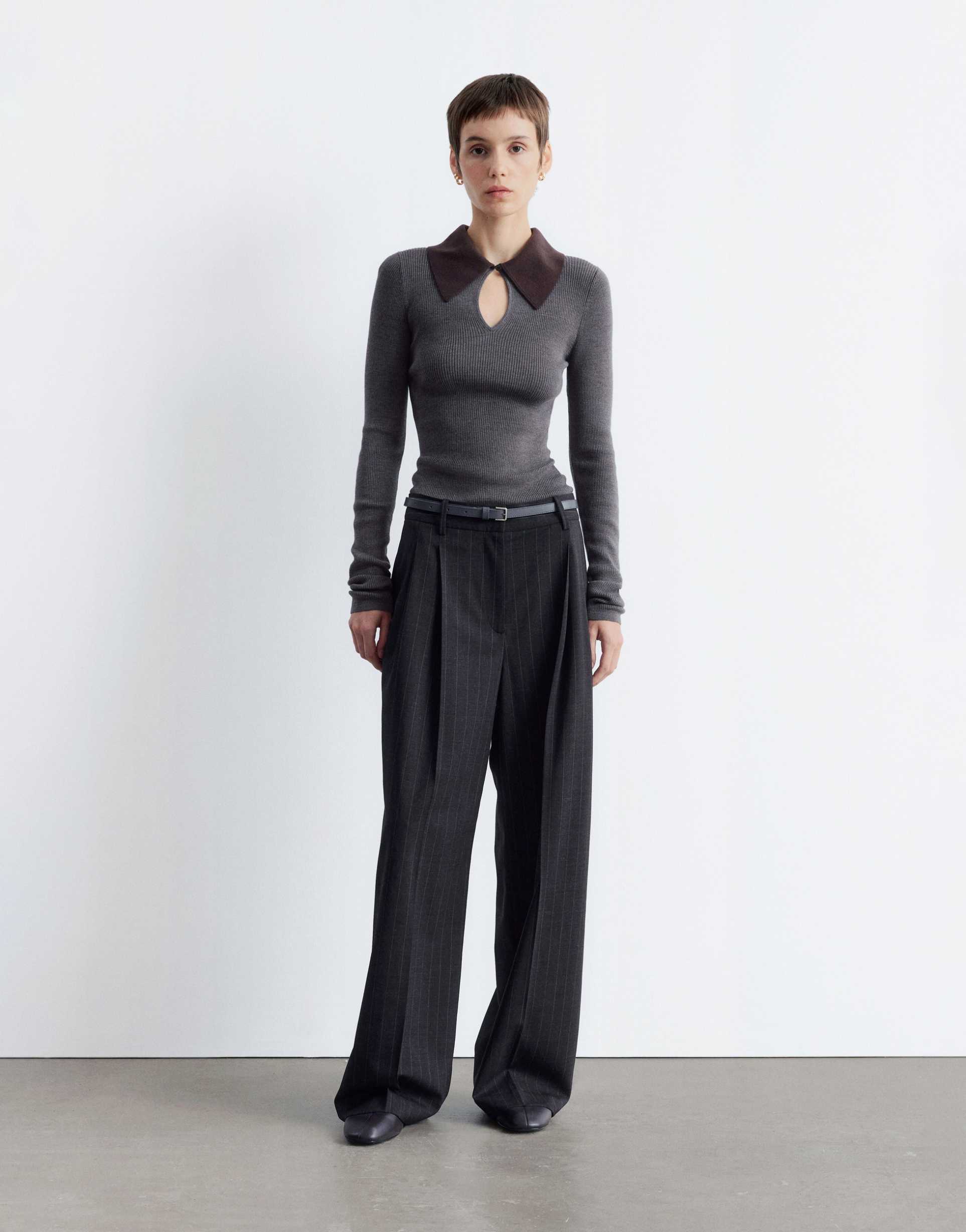 & other stories tailored wide leg pants in gray - part of a set