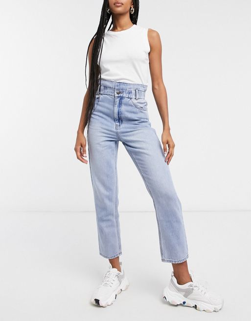 & Other Stories Tanya organic cotton waist detail jeans in blue | ASOS