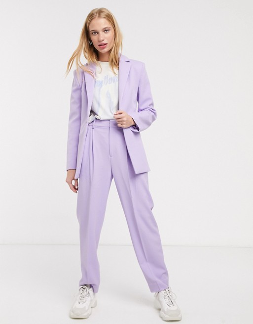 & Other Stories tapered straight leg trousers in lilac