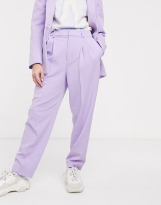 lilac straight leg trousers