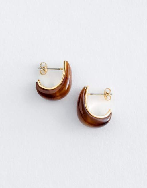 & Other Stories teardrop hoop stud earrings in brown