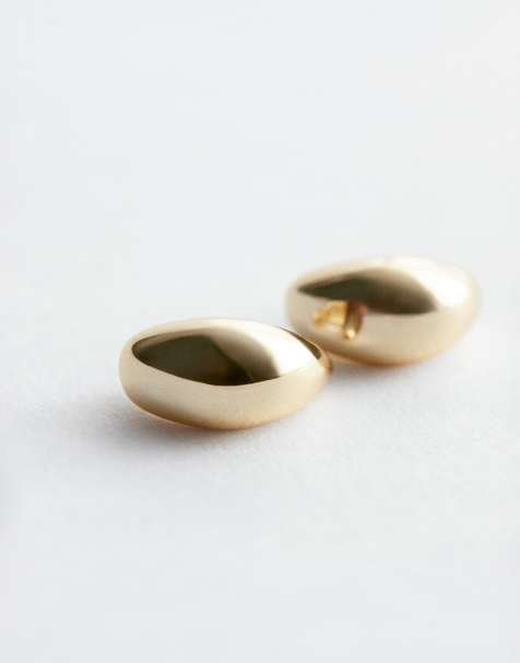 & Other Stories teardrop hoops in gold - view 1