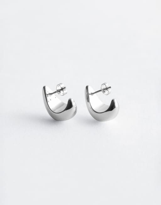 & Other Stories teardrop hoops in silver, 3 of 3
