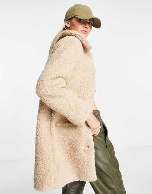 Long beige teddy outlet coat