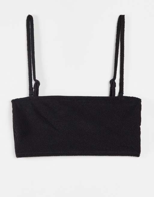 & Other Stories - Tekstureret bandeau-bikinitop i sort polyester - BLACK