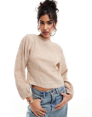 & Other Stories textured blouse in beige