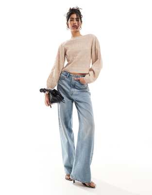 トップス amerge 2way glossy blouse ivory two-way cropped frill blouse – MAISON ELLIE