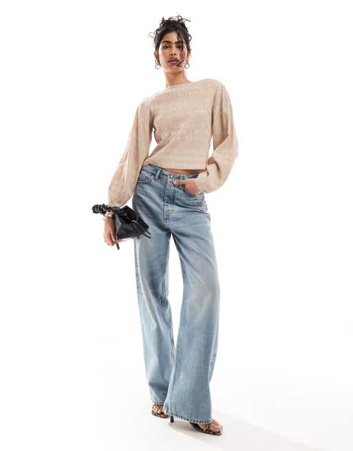 & Other Stories textured blouse in beige | ASOS
