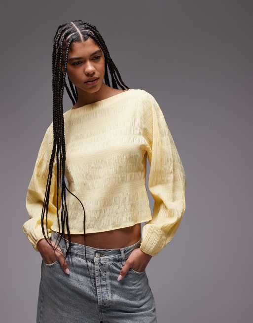 & Other Stories textured blouse in yellow