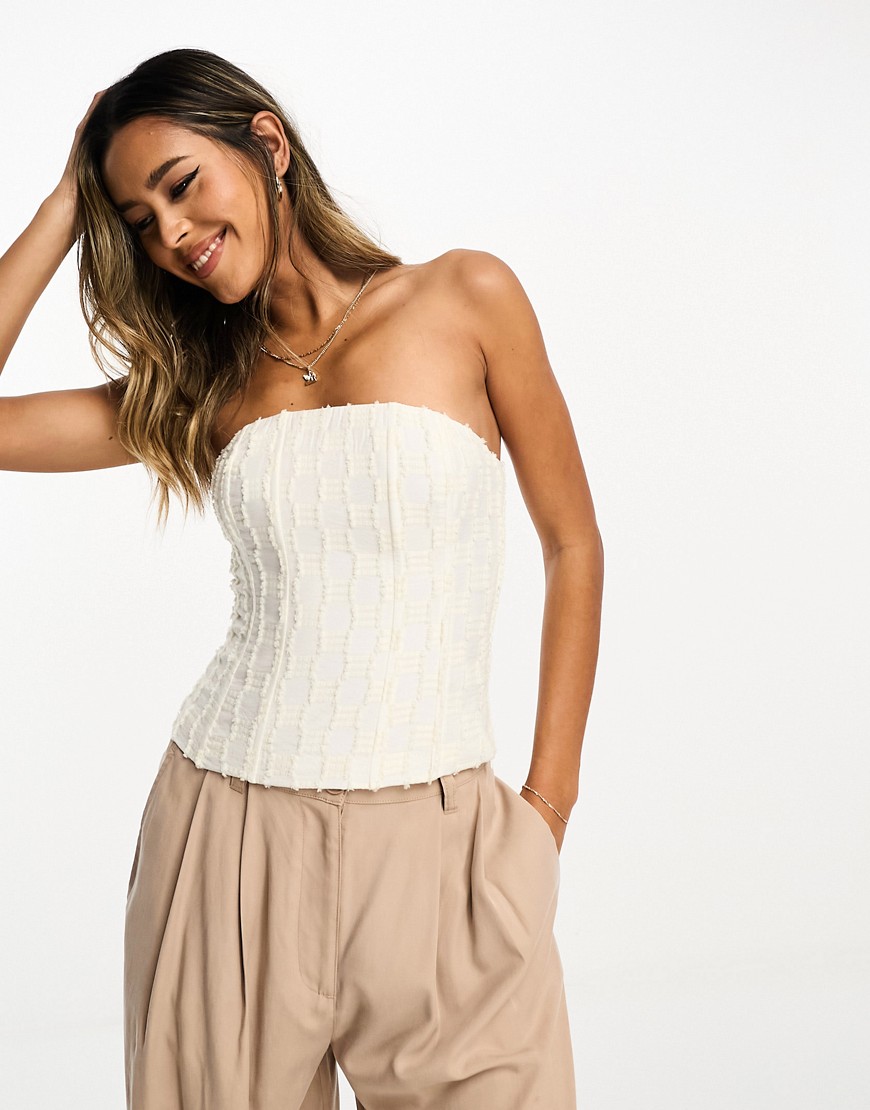 & Other Stories textured corset top in off white
